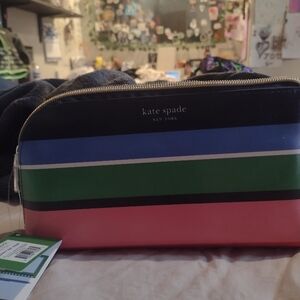 Kate Spade Multicolor Striped Cosmetic Bag
